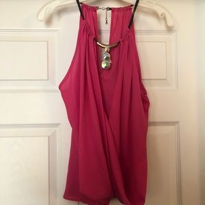 Fuchsia crystal embellished top